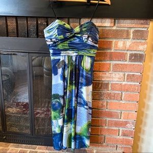 Laundry Blue/Green Water Color Cocktail Dress 4